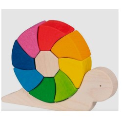 Puzzle y bloques «Sassy Snail» de Goki, bloques de madera arcoíris
Juego Goki Caracol Pauline 9 piezas madera creativa