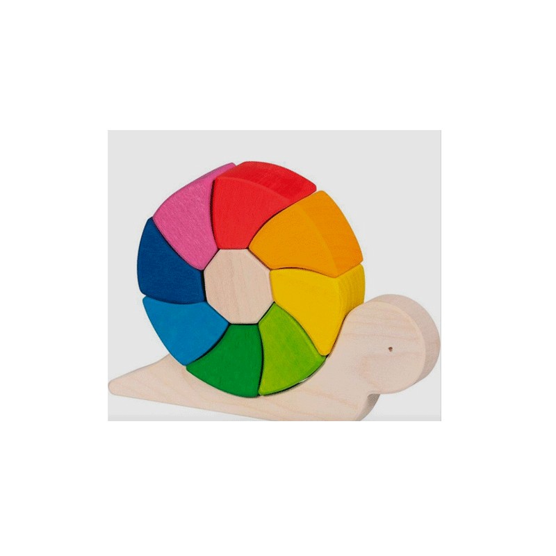 Puzzle y bloques «Sassy Snail» de Goki, bloques de madera arcoíris
Juego Goki Caracol Pauline 9 piezas madera creativa