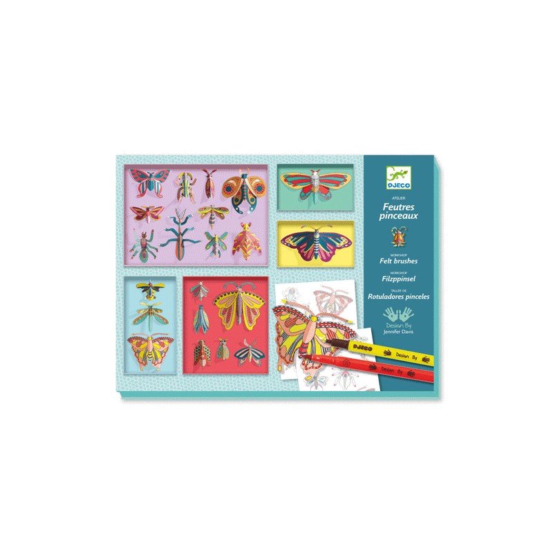 Set de insectos 3D Djeco-colección para colorear y enmarcar
Kit Djeco insectos 3D con rotuladores y marcos decorativos