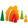 Goki Wooden Dwarf Cottage para niños 2+ años: madera segura y juego creativo