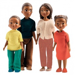 Set Djeco DJ07813 Milo & Lila con ropa y detalles realistas para casa de muñecas