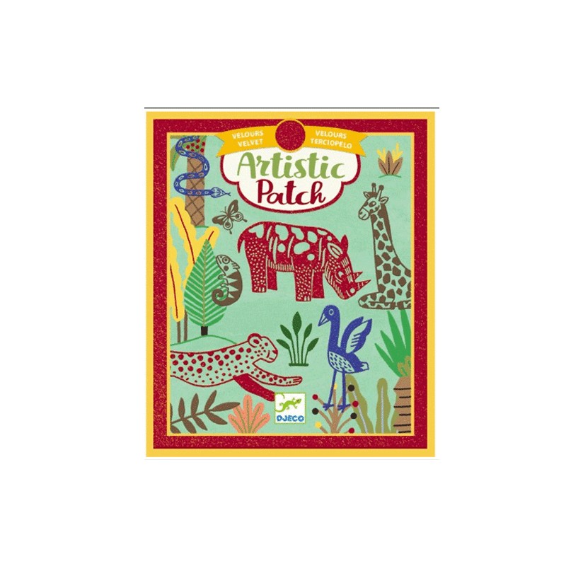 Artistic Patch Wild Animals Djeco – collage con terciopelo para niños