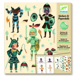 Djeco Stickers & Paperdolls Caballeros – Cards y stickers reutilizables