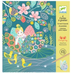 Djeco The Pond Scratch Cards – revela ilustraciones ocultas metálicas