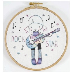 Kit Rock Star TB082K de DMC – bordado creativo con bastidor y diseño rock
