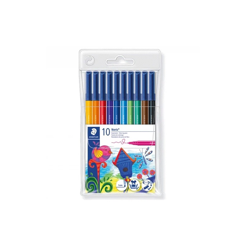 Rotuladores Staedtler punta de fibra 10 colores – modelo 326 WP10