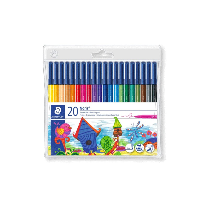 Rotuladores Staedtler Noris 20 colores punta de fibra 1,0 mm